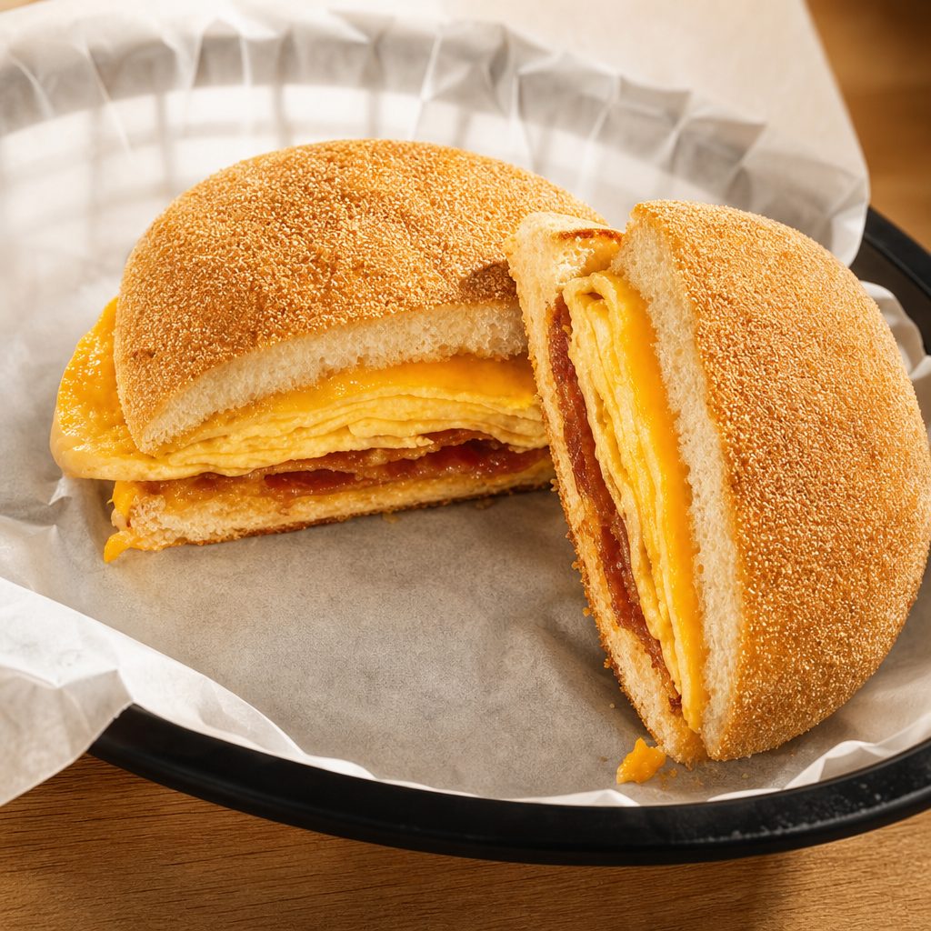 2. Croissant, English Muffin or Bun with Egg and Cheese.